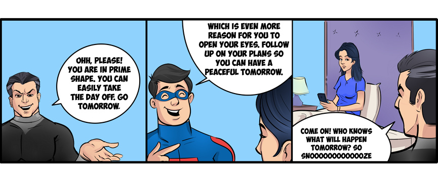Captain Life Vs Procrastinator - Insurance Comic Strip 3